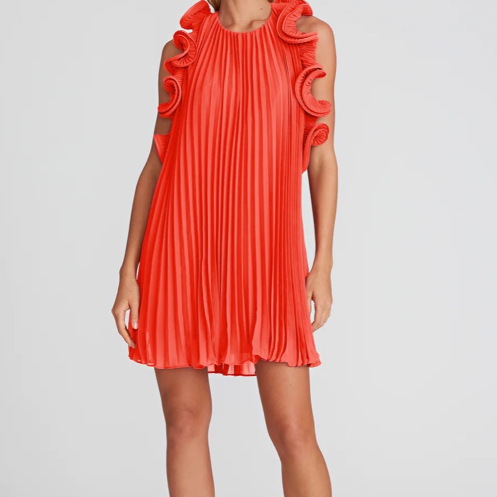 AMUR Mimi Ruffle orange/red dress